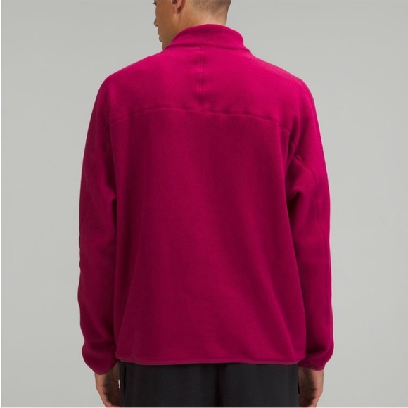 Lululemon Men's Red Oversized Quarter-Zip Fleece Sweater size large athletic - Picture 13 of 14
